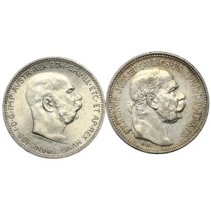 Austria, Węgry 2 x 1 korona 1915r.