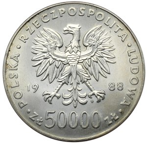 People's Republic of Poland, 50000 zloty 1988 Pilsudski