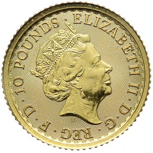W. Brytania, 10 funtów 2023r., 1/10 uncji