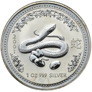Australia, Rok Węża, 2001r., Lunar I, 1oz.