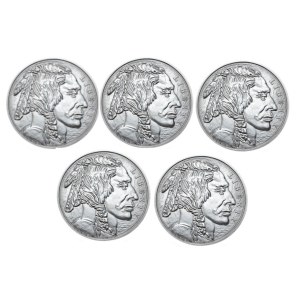 USA, bizon, 1 oz, Ag 999, BU, 5 szt.
