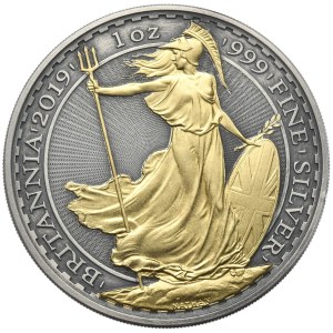 Wielka Brytania, Brytania, 2019r., 1 oz., Rzadkość
