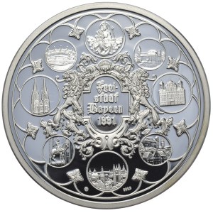 RFN, Bawaria, medal Franz Joseph Strauss z monetą 2 DM w środku.