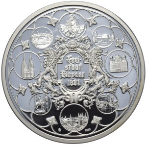 West Germany, Bavaria, Franz Joseph Strauss medal with a 2 DM coin in the center.