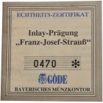 RFN, Bawaria, medal Franz Joseph Strauss z monetą 2 DM w środku.
