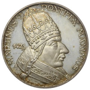 Włochy, Medal papież Marcin V, 1975, srebro 925