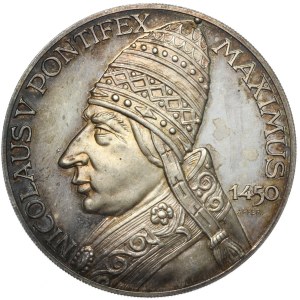 Włochy, Medal papież Mikołaj V, 1975, srebro 925
