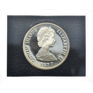 Kajmany, 25 Dolarów, 1977r. w oryginalnym pudełku z certyfikatem