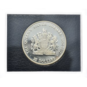 Kajmany, 25 Dolarów, 1977r. w oryginalnym pudełku z certyfikatem