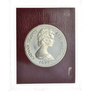 Kajmany, 5 Dolarów, 1977r. w oryginalnym pudełku z certyfikatem