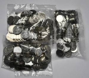 Third Republic, 50 pennies, 20 pennies and 10 pennies 2019, 3 x mint bag of 100 pieces.