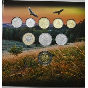 Polish circulation coins, vintage set from 1 grosz to 5 zlotys, 2020
