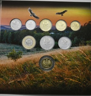 Polish circulation coins, vintage set from 1 grosz to 5 zlotys, 2020
