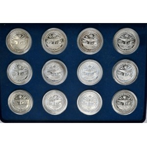 Wyspy Marshalla, 50 dolarów 1994, Planety Układu Słonecznego - zestaw 12 szt. w oryginalnej kasecie