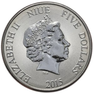 Niue, 5 Dolarów, 2015r., Żółw, 2 oz.