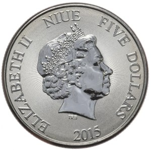 Niue, $5, 2015, Turtle, 2 oz.