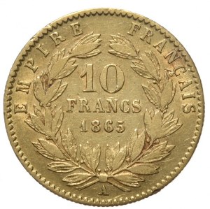 France, Napoleon III, 10 francs 1865 A