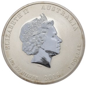 Australia, Rok Małpy, 2016r., 1 oz., kolor. Rzadkość