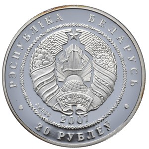 Białoruś, 20 Rubli, 2007r., Wilk
