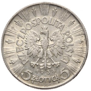 Poland, 5 zloty 1938, Pilsudski, rarer vintage