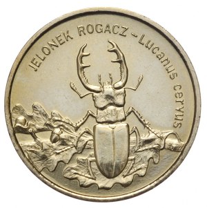 Poland, 2 zloty 1997, stag beetle