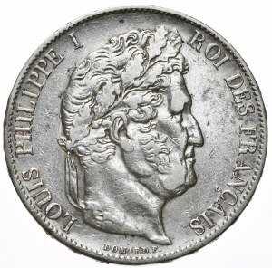 France, 5 Francs, 1847, A