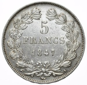France, 5 Francs, 1847, A