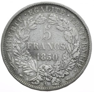 France, 5 Francs, 1850. Ceres