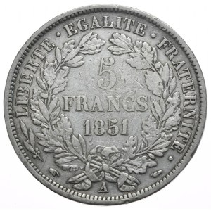 Francja, 5 Franków, 1851r. Ceres