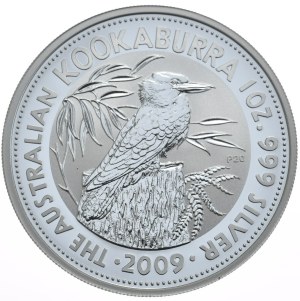 Australia, Kookaburra, 2009, 1 oz. anniversary limited edition for the 20th anniversary of the series, image 1990.
