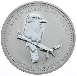 Australia, Kookaburra, 2009, 1 oz. anniversary limited edition for the 20th anniversary of the series, image 2005.