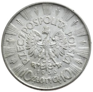 Second Republic, 10 gold, 1936, Pilsudski