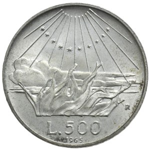 Italy, 500 lira, 1965.