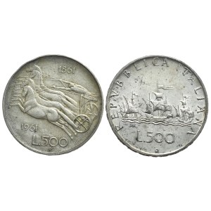 Włochy, 2x500 Lirów, 1960-61r.