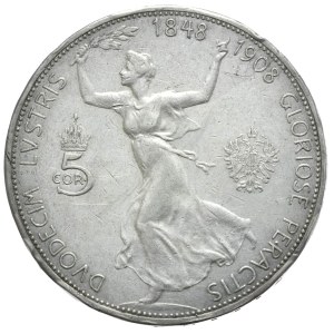 Austro-Węgry, 5 koron, 1908r.