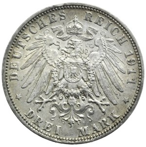 Germany, Bavaria, 3 Marks, 1911.