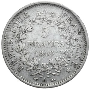 France, 5 Francs, 1849, Hercules