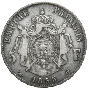 Francja, 5 Franków, 1855r., A