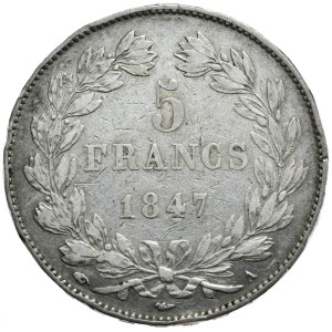 Francja, 5 Franków, 1847r., A