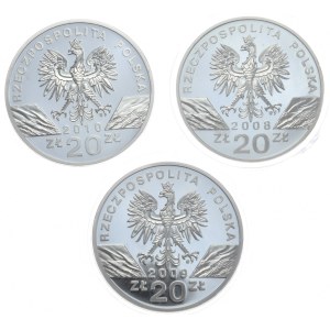 Polska, 3x20 złotych, 2008-10r.