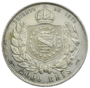 Brazil, 2000 Reis (Reali), 1888.