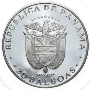 Panama, 20 Balboas, 1972, 3.85oz., proof