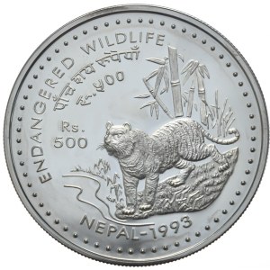 Nepal, 500 rupie, 1993, Tigre