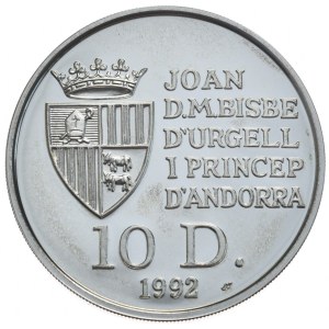 Andora, 10 Dinerów, 1992r., Wiewiórka