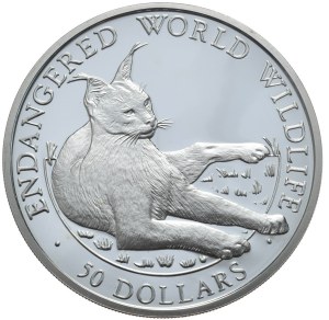 Cook Islands, $50, 1990, Lynx