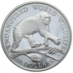 Wyspy Cooka, 50 Dolarów, 1990r., Szympans