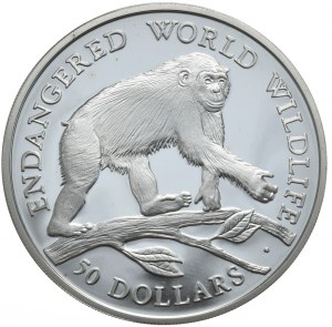 Cook Islands, $50, 1990, Chimpanzee