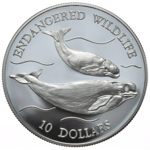 Niue, 10 Dolarów, 1992r., Wieloryby