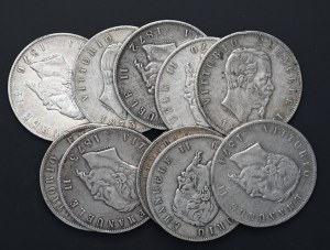 Italy, 5 lira, Victor Emmanuel, various vintages, set of 10.