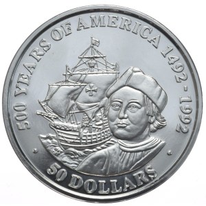 Wyspy Cooka, 50 Dolarów, 1989r. K. Kolumb